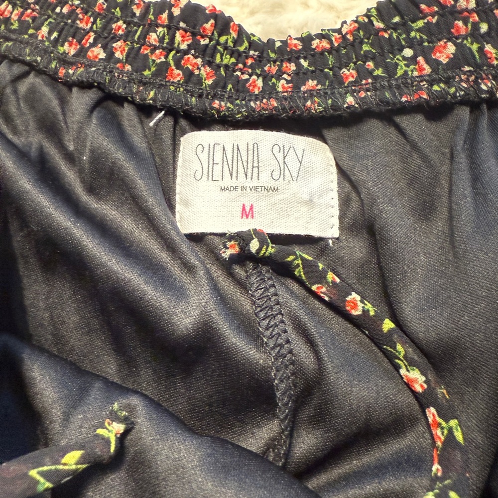 Sienna Sky Black Floral Bohemian Mini Skirt- Medium - Picture 3 of 11